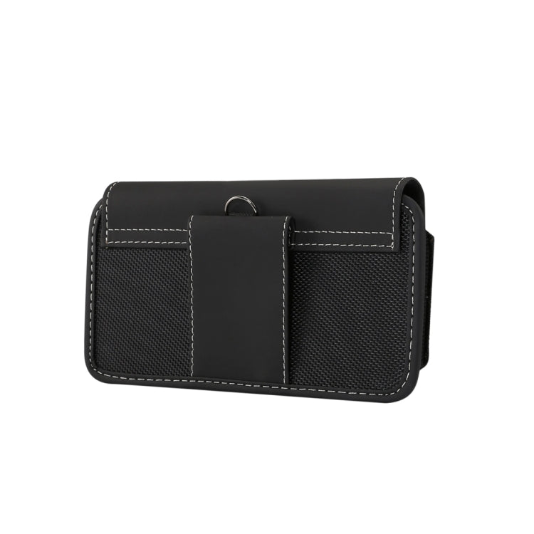 For iPhone XR Men Universal Oxford Cloth Portable Mobile Phone Waist Pack Leather Case / Huawei Mate 20 Pro / 5.5 Inch or Below Smartphones